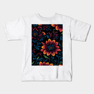 Seamless Flower Design Kids T-Shirt